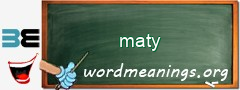 WordMeaning blackboard for maty